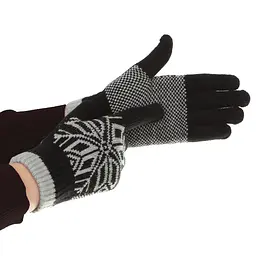 Рукавички ArmorStandart Touch Gloves Snowflake с орнаментом Black (ARM59993) - мініатюра 2