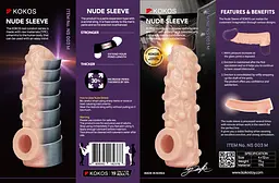 Насадка на член Kokos Nude Sleeve NS 003, M - мініатюра 3