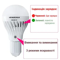 Лампа аварійного освітлення з акумулятором і пультом під цоколь Е27 Nectronix EL-702 (тепл. світло) (100928) - мініатюра 6