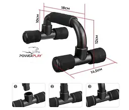 Упори для віджимань PowerPlay 4316 Push Up Bars пластикові (Скошені) (PP_4316) - мініатюра 5