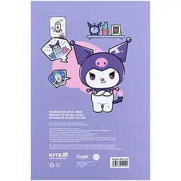 Блокнот А5 64арк. б/лін. м`яка обкл. Kuromi термобіндер №HK25-193/Kite/ - мініатюра 2