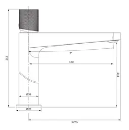 Змішувач для умивальника Omnires Contour – високий – антрацит (CT8012AT) - мініатюра 2
