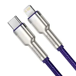 Кабель Baseus Cafule Metal Type-C to Lightning PD 20W (1m) purple (CATLJK-A05) - мініатюра 4