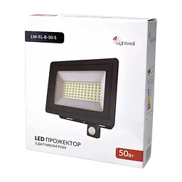 Прожектор Lightwell LW-FL-B-50-S 50 W з датчиком руху - мініатюра 4