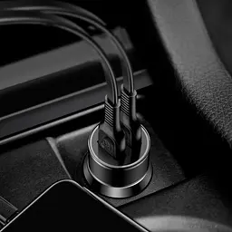 Автомобільний зарядний пристрій Baseus Small Screw 2USB 3.4A CAXLD-C01 Black - мініатюра 2