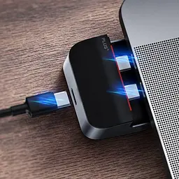USB-хаб Baseus Armor Age Type-C Bracket Multifunctional Hub Adapter Space Gray (CAHUB-AJ0G) [72636] - мініатюра 9