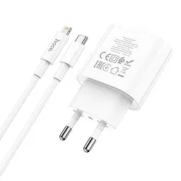 Адаптер Сетевой HOCO Type-C to Lightning Cable Metro single port charger set C94A |1Type-C, 20W/3A, PD/QC|