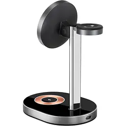 Бездротовий зарядний пристрій WiWU Wi-W003 3 в 1 Wireless Charger with MagSafe Black [97684] - мініатюра 7