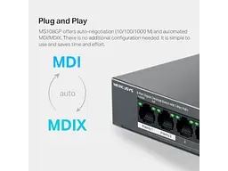 Комутатор Mercusys MS108GP некерований - мініатюра 5