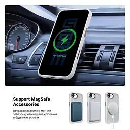 Чехол для Apple iPhone 16e/17e, Uniq MagCase, белый, противоударный, панель-накладка с магсейф, ударопрочный TPU+PC, с магнитом MagSafe, поддержка полноценной беспроводной зарядки, ArmorStandart (ARM83873) - мініатюра 4
