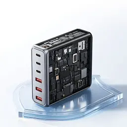Зарядний пристрій Essager 3xUSB-C + 3xUSB-A 85W GaN black (EZC85W-SXB0G-Z) - мініатюра 10
