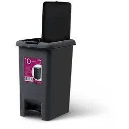Відро для сміття МВМ My Home з кришкою та педаллю антрацит 10 л (BIN-01 10L ANTHRACITE) - мініатюра 5