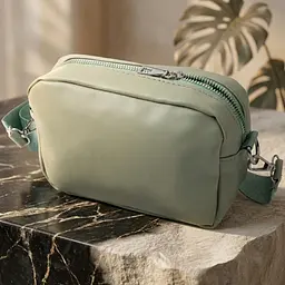 Стильна жіноча сумка крос-боді з монетницею з екошкіри Vintage 22797 фісташкова - мініатюра 4