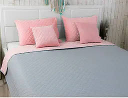 Набір VeLour покривало та 2 чохли на подушки Pink and Grey (К_994.55_Pink and Grey ромб) - мініатюра 5