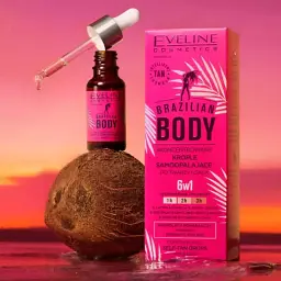 Концентровані краплі для самозасмаги Eveline Cosmetics Brazilian Body 6 в 1 для обличчя і тіла 18 мл - мініатюра 2