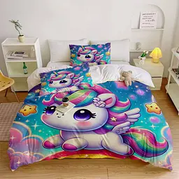 комплект постільної білизни 3D Unicorn Dreams мікросатин полуторний 150×215 см 50×70 см