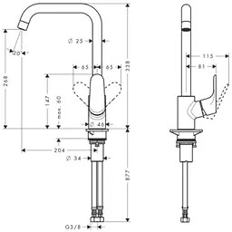 Змішувач для кухні Hansgrohe Focus M41 31820800 - мініатюра 2