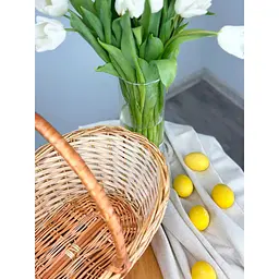 Великодній кошик із лози з однією ручкою Закарпаття Коричневий - мініатюра 3
