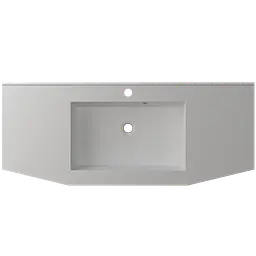 Раковина глянцева врізна Amidicon Santo 110 1100x450 з литого каменю SANTO_110_HL, Білий - мініатюра 4