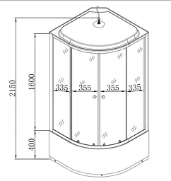 Душовий бокс без гідромасажу Mixxus Strong SB01-90x90x215-FB Satin з високим піддоном MI6884, Хром матовый, матовий, хром матовий - мініатюра 10