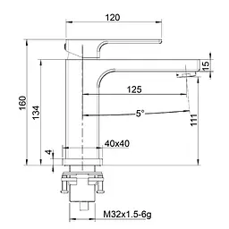 Змішувач для умивальника Globus Lux PIANO GLPN-0401 - мініатюра 7