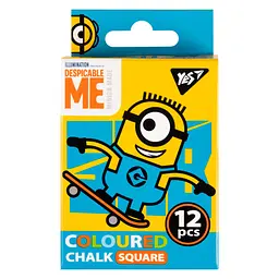 Крейда кольорова YES квадратна 12 шт 6 кол Minions 400391