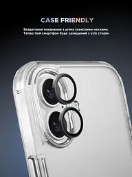 Захисне скло для камери Apple iPhone 17, Supreme BI, чорний колір, з рамкою, глянцеве скло для захисту лінз, протиударне, прозоре, з клейовим шаром по контуру, не впливає на якість фото, ArmorStandart (ARM86442) - мініатюра 6
