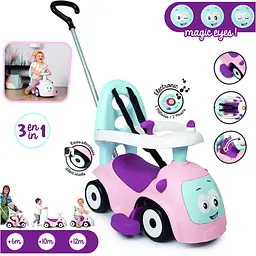 Машина для катання малюка Smoby Toys Маестро 3 в 1 зі звуковим ефектами рожева (720305) - мініатюра 5