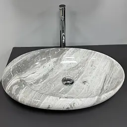 Умивальник VBI Vicenza M накладний 58x36 см grey stone glossy VBI-014806 - мініатюра 3