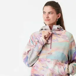 Толстовка жіноча Picture Organic Quenda 1/2 Zip Printed Women S Блакитний-Рожевий - мініатюра 3