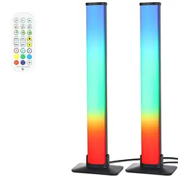 Комплект розумних ламп RGB світломузика 2 шт на робочий стіл Desktop Розумне смарт підсвічування телевізора кімнати Світлодіодні LED панелі з синхронізацією під музику для геймерів ігор стримів ТБ фонова атмосфера нічник світильник з керуванням з телефону - мініатюра 2