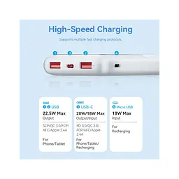 Батарея універсальна Vention 10000 mAh 22.5W Black LED Display Type (FHKB0) - мініатюра 5