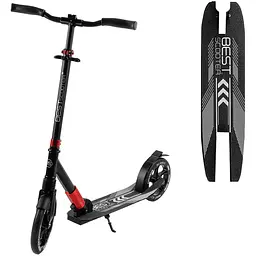 Самокат Best Scooter 87х14.5х36 см Чорно-червоний 000255865
