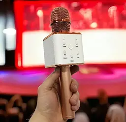 Портативний караоке мікрофон з підтримкою Bluetooth Q7 к7 2 динаміка бездротове dm karaoke ws 858 - мініатюра 2