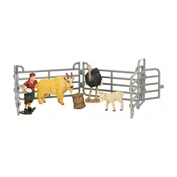 Фігурка Kids Team набір Ферма фермерка, страус, козел, козеня (Q9899-X20_2)