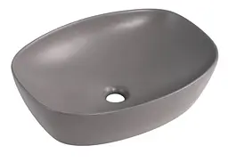 Раковина накладна Qtap Robin Stone grey, прямокутна, з донним клапаном QT04116302SG