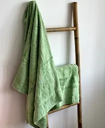 Набір турецьких бамбукових махрових рушників Zeron 50х90+70х140 Bamboo Agaс Desen зелений 3 - мініатюра 2