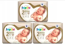 Підгузники Lupilu Premium Mini Розмір 2, Вага 3-6 кг, 132 шт