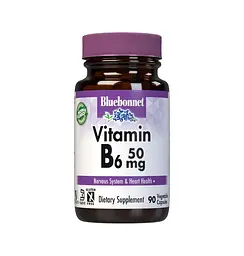 Піридоксин гідрохлорид Bluebonnet Nutrition Vitamin B6 50 mg, 90 вегакапсул