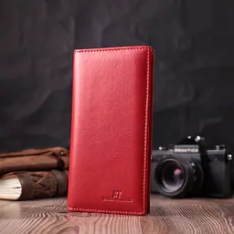 Вертикальний жіночий гаманець на магнітах із натуральної шкіри ST Leather 22539 червоний - мініатюра 7