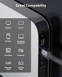 Кабелі 8K HDMI 2.1 (2 Упаковки) для Playstation 5 / PS5 Xbox Series X-48GBPS HBR3 High Speed - мініатюра 7