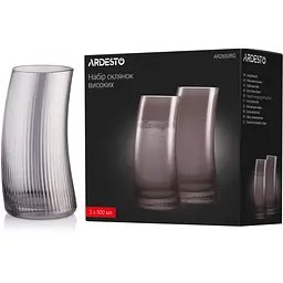Набір склянок Ardesto Graphite 500 мл 2 шт. сірий (AR2650RG) - мініатюра 3
