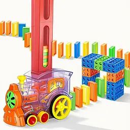 Іграшка поїзд доміно DOMINO Happy Truck 60 деталей Розвиваючий конструктор паровозик музичний - мініатюра 7