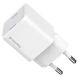 Зарядний пристрій ColorWay C101C GaN Mini 20 Вт PD PPS USB-C білий (CW-CHS059PD-WT) - мініатюра 5