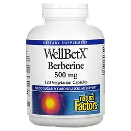 Берберин WellBetX Berberine 500 mg 120 Capsules Natural Factors vit0006512