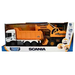 Ігровий набір серії "2 in 1 Truck" – САМОСКИД SCANIA І ЕКСКАВАТОР (світло, звук) TechnoDrive 8001KS