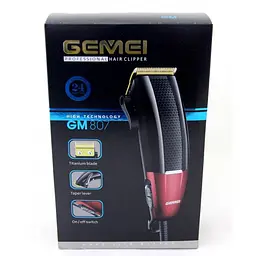 Машинка для стрижки Gemei GM807 провідна, з насадками - мініатюра 2