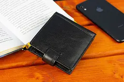 Шкіряне чоловіче портмоне на кнопці ST Leather ST104 чорне 9,5 см - мініатюра 10