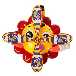 Дитяча каталка на палиці "Квіточка" Bambi 363(Red-Yellow) рухомі деталі