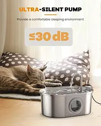 Поїлка для кішок з нержавіючої сталі, SOOFPET, 108 унцій/3,2 л, напувалка для домашніх тварин, диспенсер для води для собак, автом - мініатюра 4